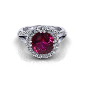 Rubellite Tourmaline Ring – Jewelry Designs Throughout Rubellite And Diamond Halo Rings (View 22 of 25)