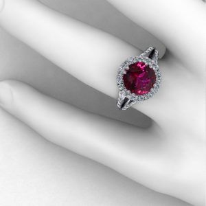 Rubellite Tourmaline Ring – Jewelry Designs Throughout Rubellite And Diamond Halo Rings (View 10 of 25)