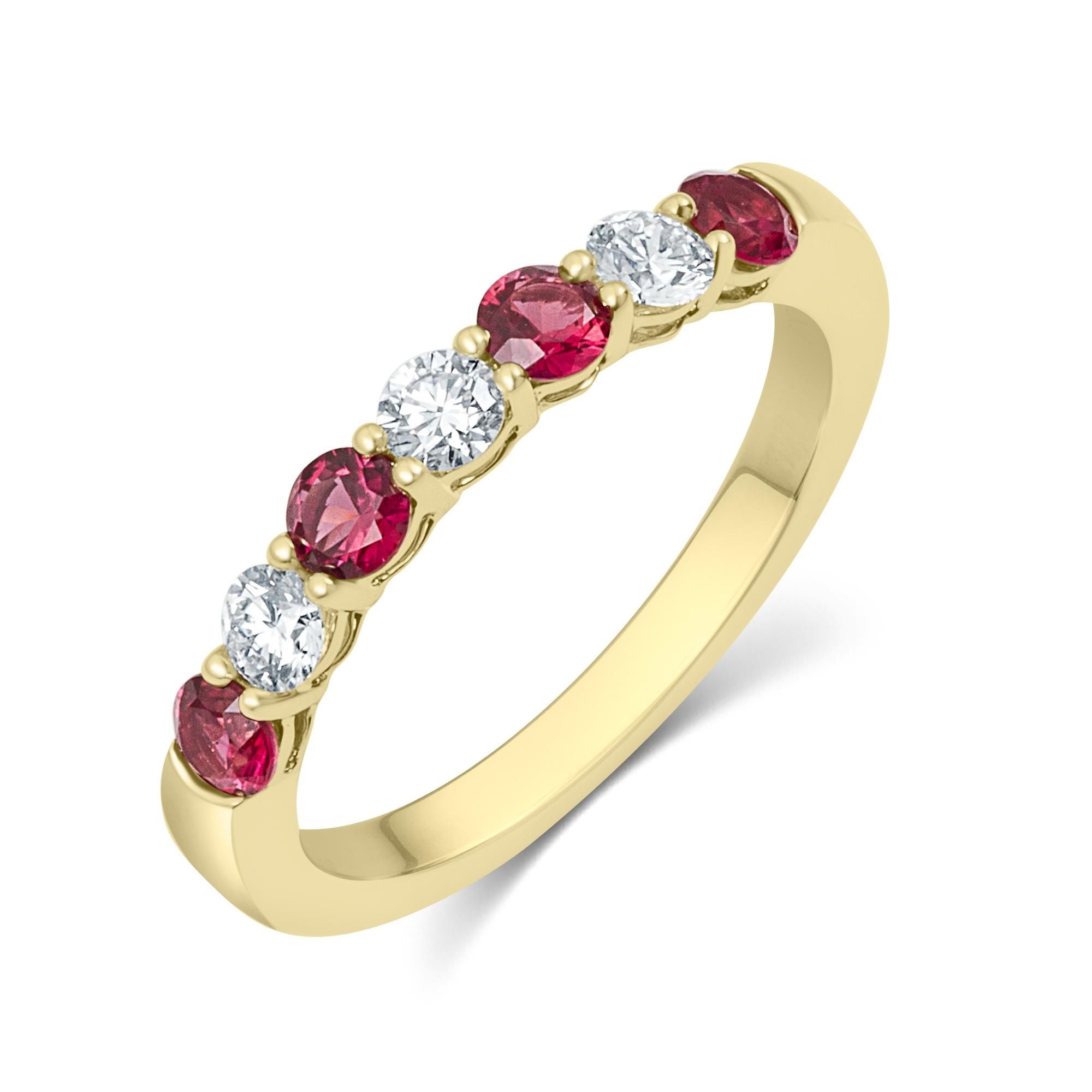 Ruby And Diamond Half Eternity Ring | Pravins In Ruby Eternity Rings (View 15 of 25)