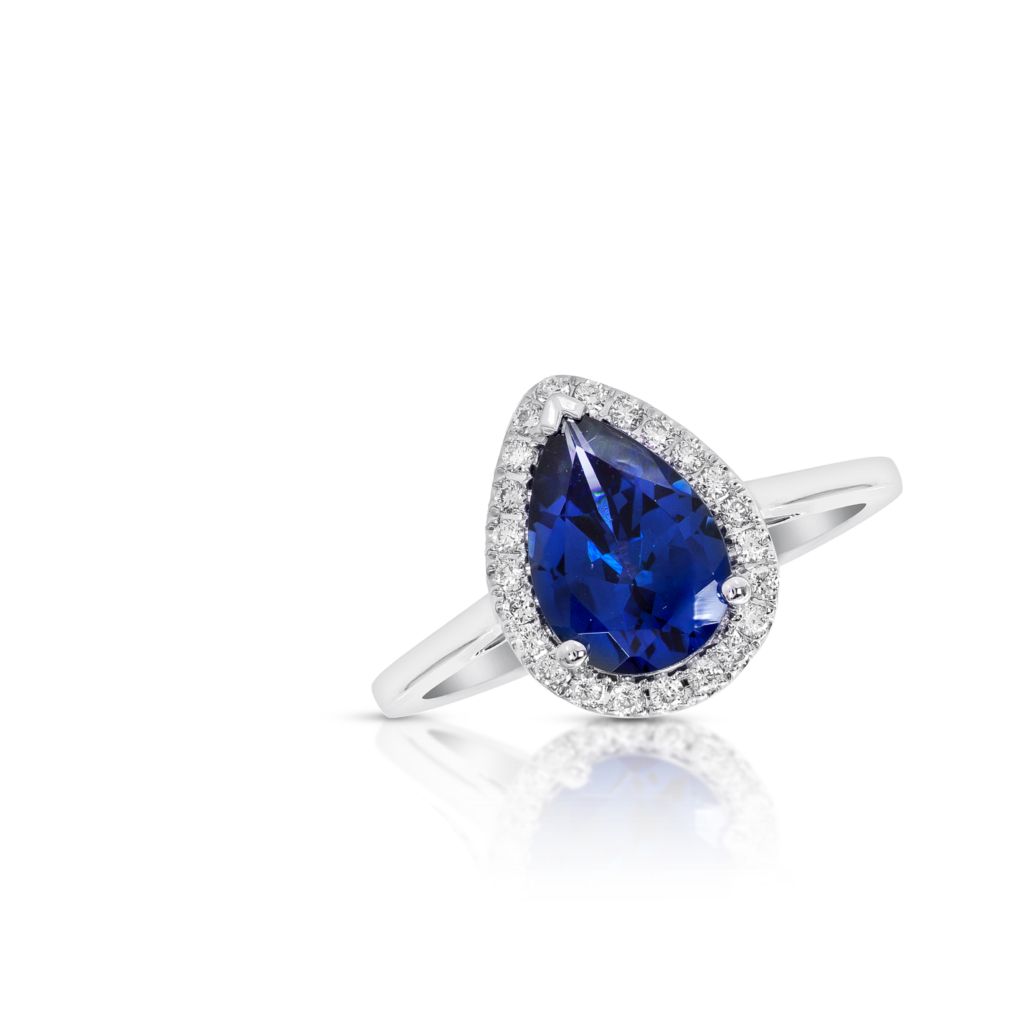 Sapphire Pear Shape Ring – Alexis Jewels Inside Pear Shape Sapphire Halo Rings (View 1 of 25)