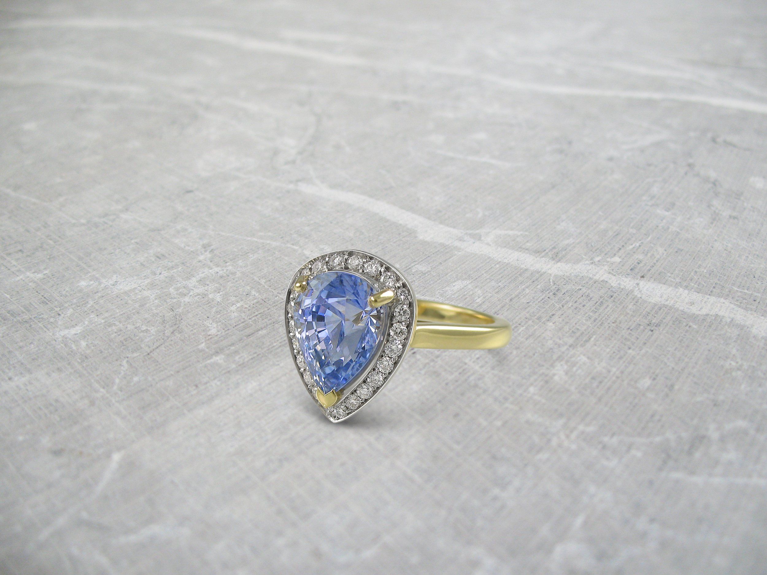 Sapphire Rings | Simon Wright | Bespoke Jewellery London Within Pear Shape Sapphire Halo Rings (View 22 of 25)