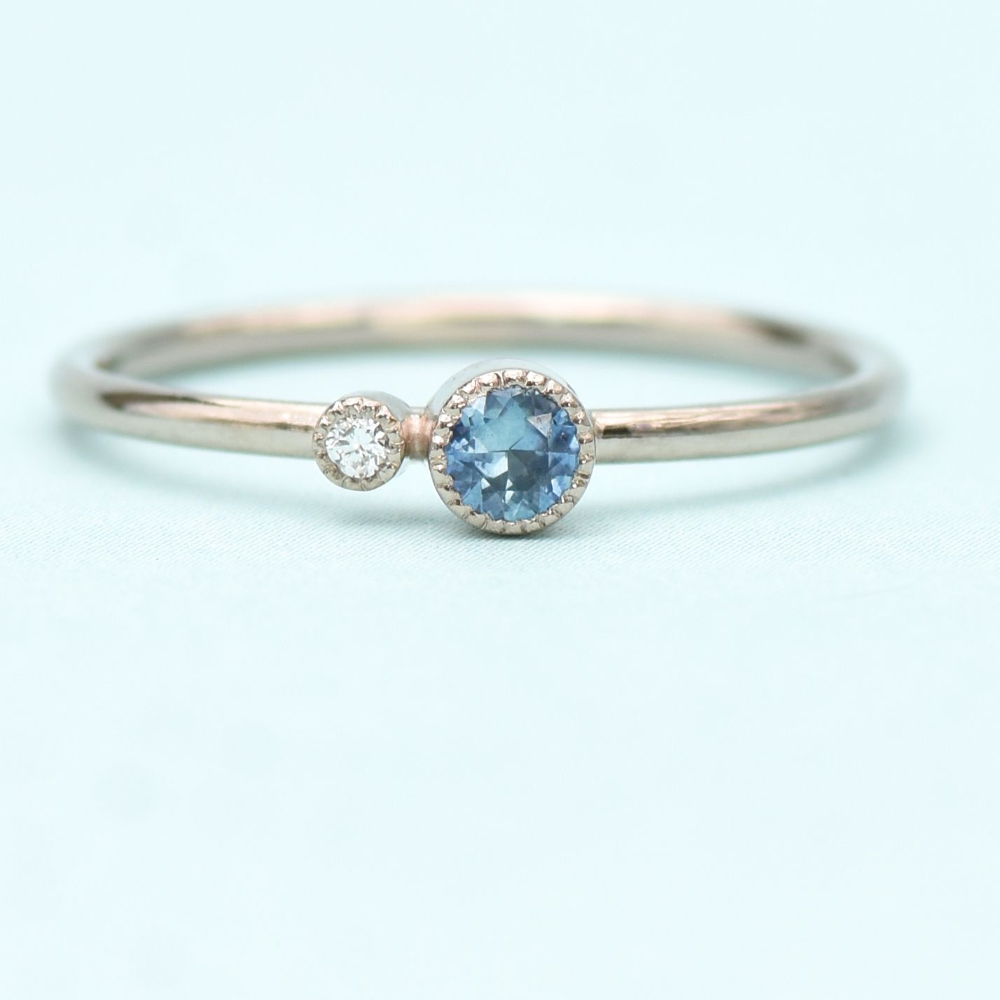 Sapphire Stacking Ring With Diamond Accent | Birthstone Rings | September  Birthstone Within Stackable Sapphire Rings (View 2 of 25)