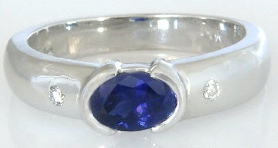 Semi Bezel Set 0.60 Ct Oval Sapphire And  (View 24 of 25)