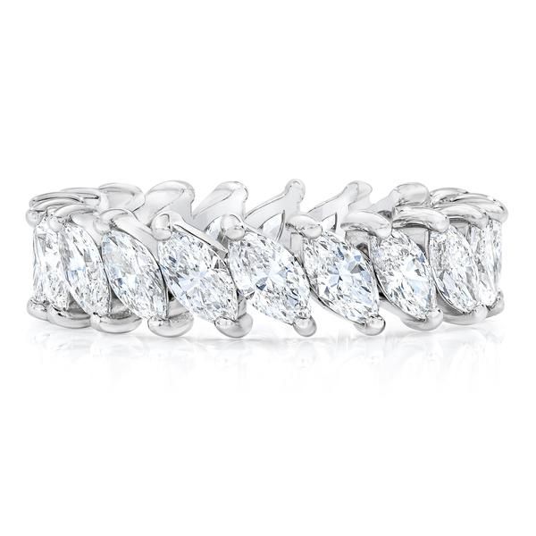 Slanted Marquise Diamond Eternity Band  (View 16 of 25)