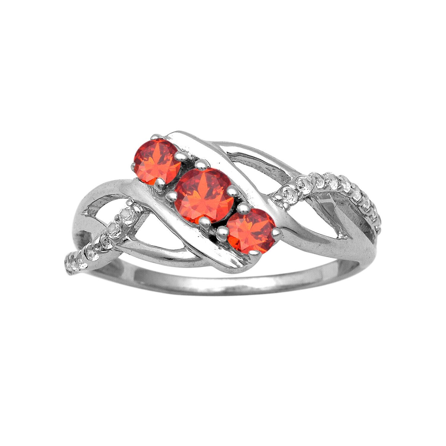 Stackable 6x4 Mm Oval Orange Cz 925 Sterling Silver Women Wedding Ring |  Ebay Pertaining To Stackable Dark Orange Sapphire Rings (View 19 of 25)