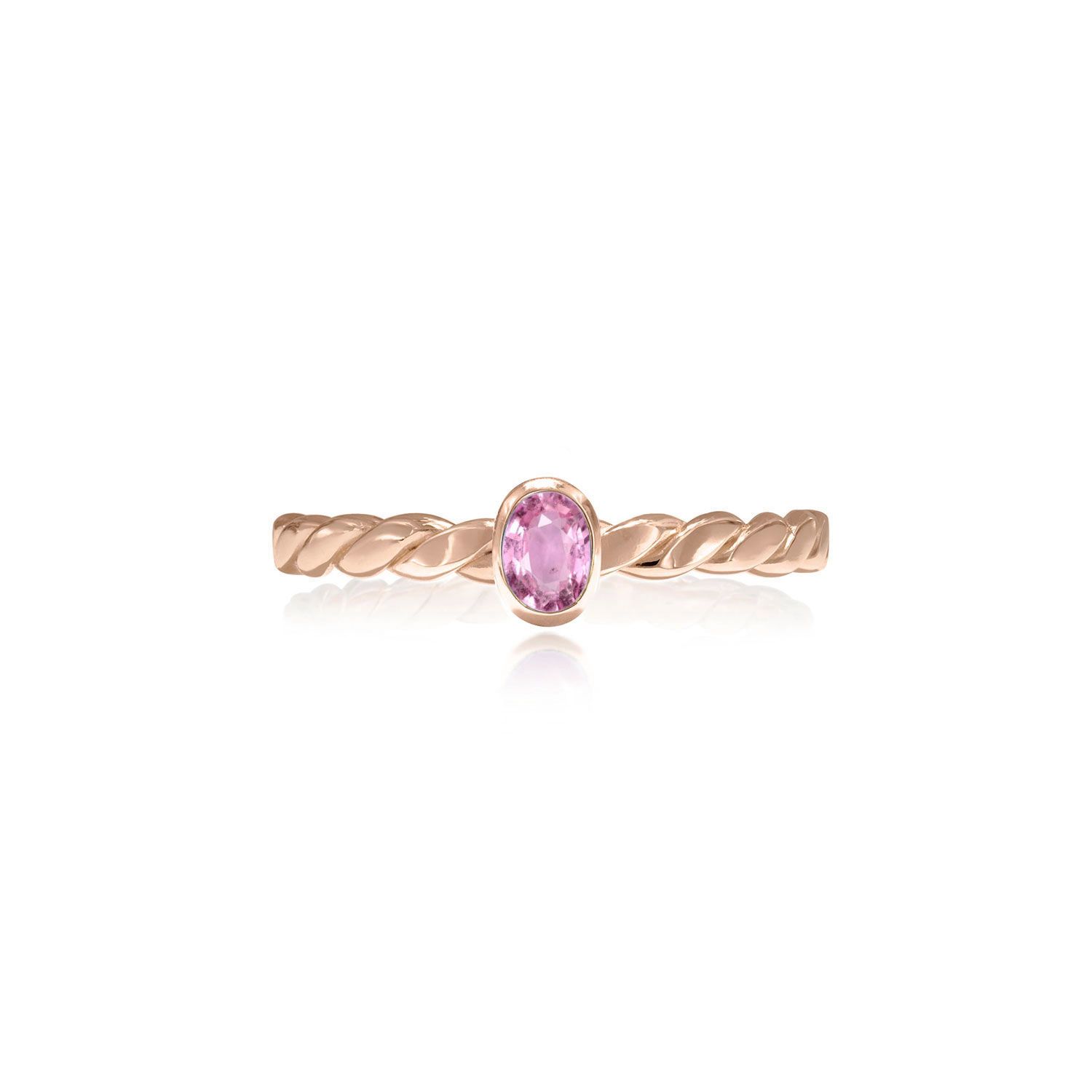 Stackable Oval Cut Pink Sapphire Ring – Maidor Throughout Stackable Oval Cut Pink Sapphire Rings (View 1 of 25)