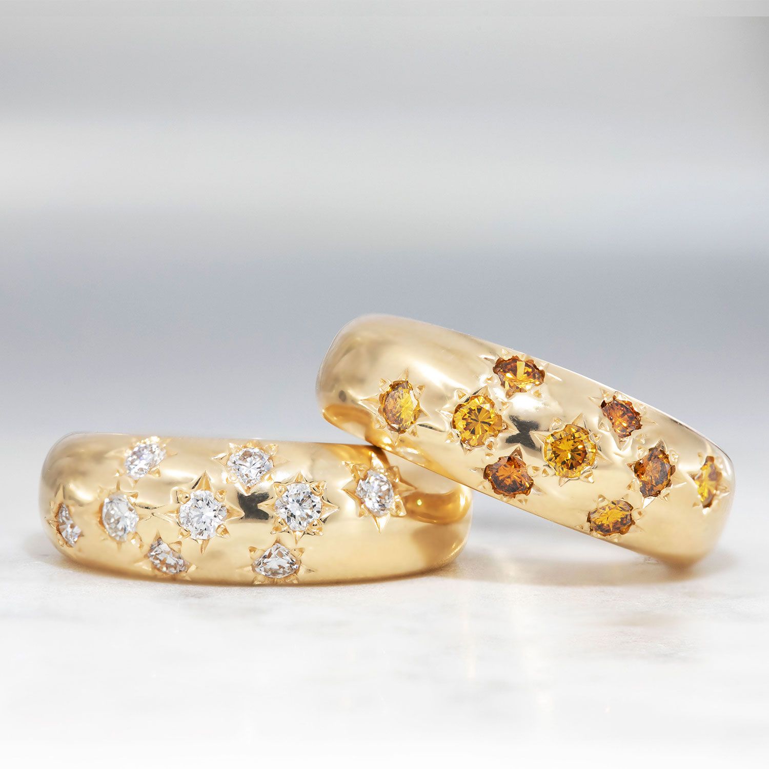 Starry Yellow Diamond Dome Ring – Maidor Within Starry Yellow Diamond Dome Rings (View 6 of 25)