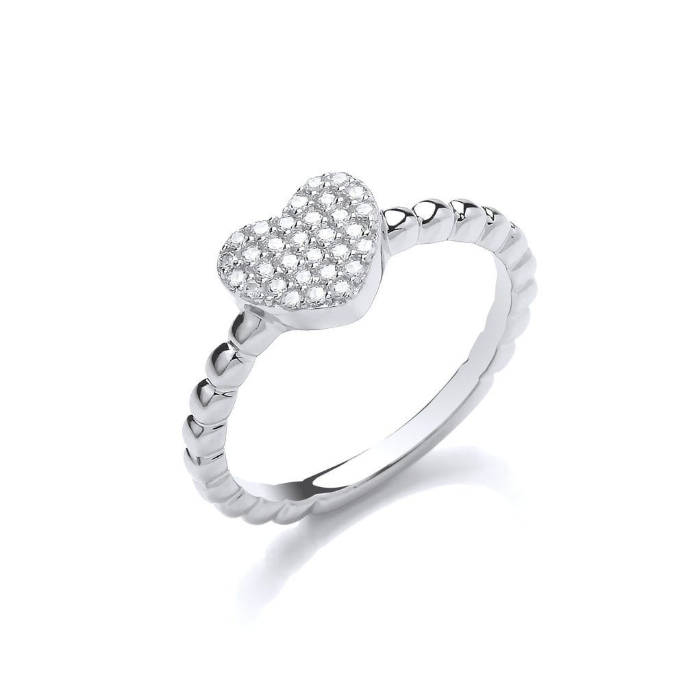 Swarovski Zirconia Sterling Silver Heart Bubble Ringdavid Deyong For Bubbles Infinity Diamond Pave Rings (View 17 of 25)