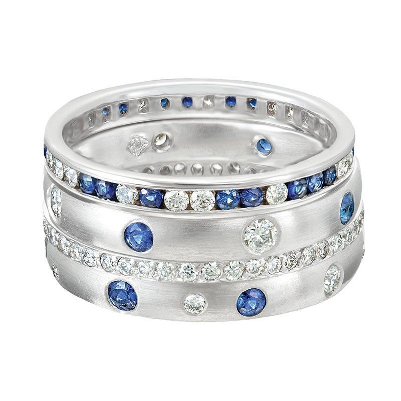 The Blue Sapphire Stack – Christopher Duquet Fine Jewelry For Stackable Sapphire Rings (View 17 of 25)