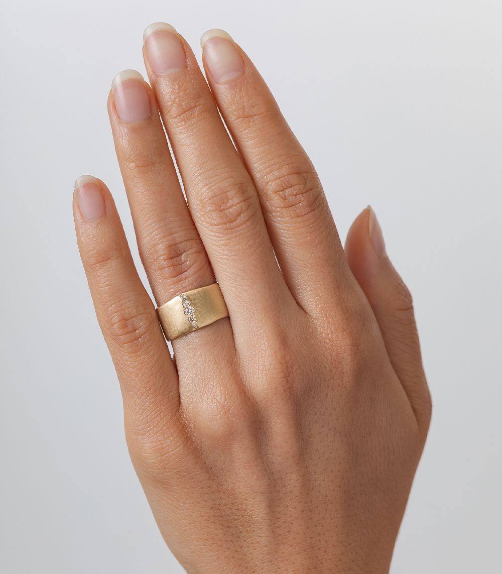 The Chunky Gold Rings You Didn't Know You Needed For Summer | Gold Diamond  Wedding Band, Wide Wedding Bands, Diamond Wedding Bands Inside Gold Band Rings With Diamonds (View 20 of 25)