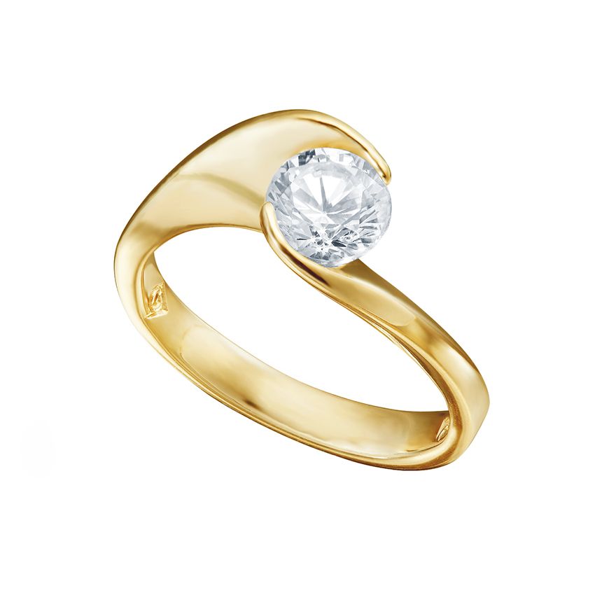 The Yellow "wrap Around" Engagement Ring – Christopher Duquet Fine Jewelry Intended For Gold Wraparound Rings With Diamonds (View 1 of 25)