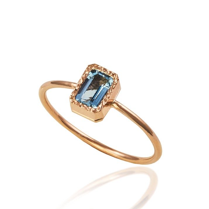 Topaz Ring, Rectangular Ring, Gold Topaz Ring, Emeral Cut Ring, Simple  Engagement Ring, November Birthstone Ring, Christmas Gift For Woman For Blue Topaz Rings With Braided Gold Band (View 1 of 25)