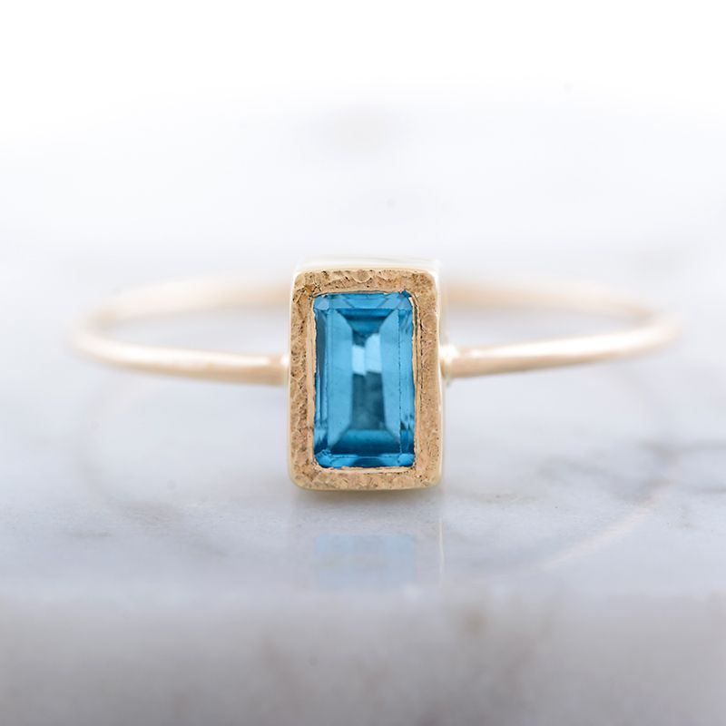 Topaz Ring, Rectangular Ring, Gold Topaz Ring, Emeral Cut Ring, Simple  Engagement Ring, November Birthstone Ring, Christmas Gift For Woman Pertaining To Blue Topaz Rings With Braided Gold Band (View 20 of 25)