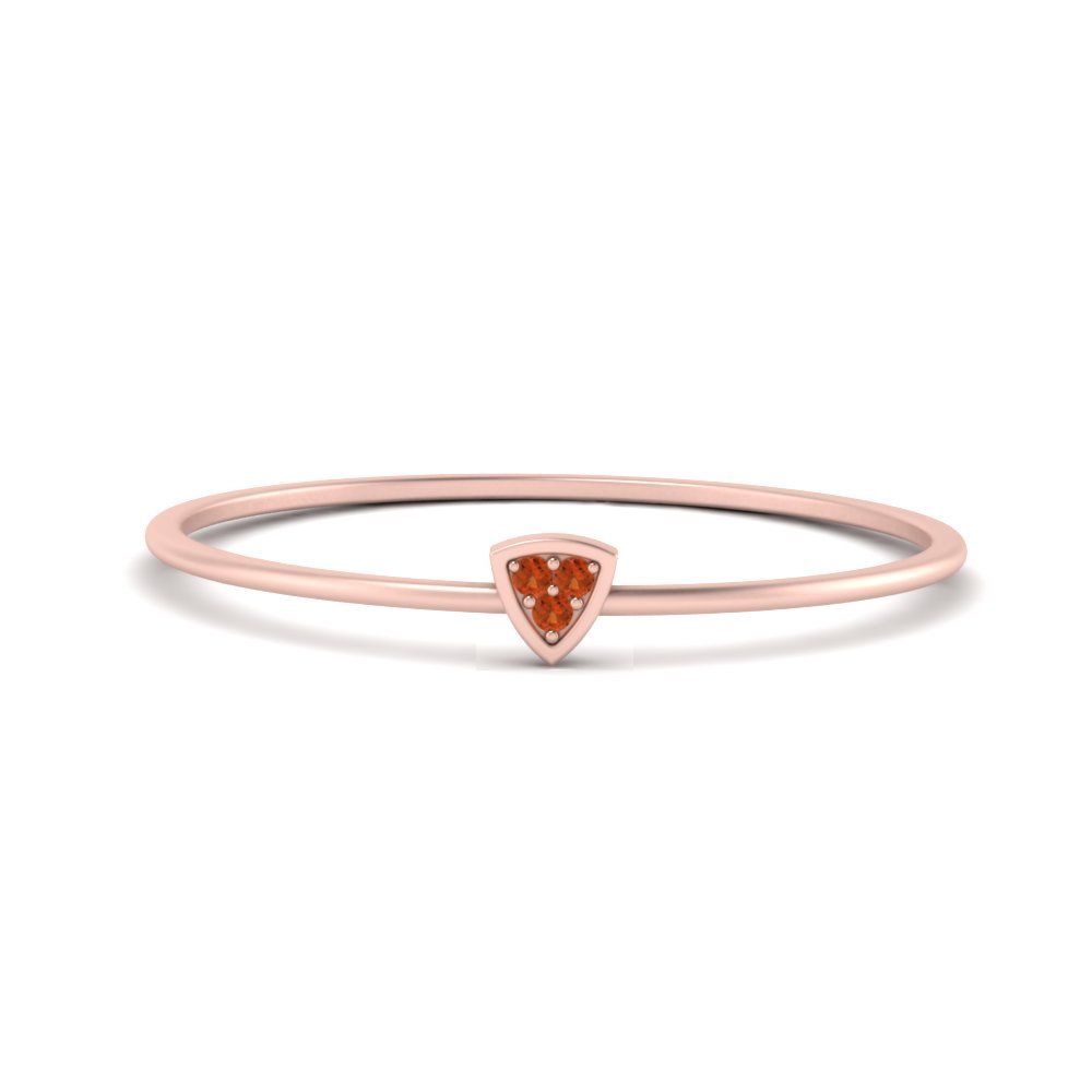 Triangle Tiny Stackable Orange Sapphire Ring In 14k Rose Gold | Fascinating  Diamonds In Stackable Orange Sapphire Rings (View 6 of 25)