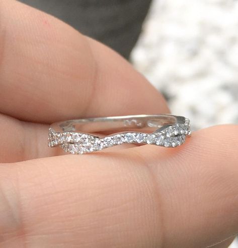 Twisted Diamond Shadow Band Ring 3 Mm/ Curved Diamond Twist – Etsy | Diamond  Wedding Bands, Diamond Bands, Twisted Diamond Ring Pertaining To Diamond Morph Band Rings (View 4 of 25)