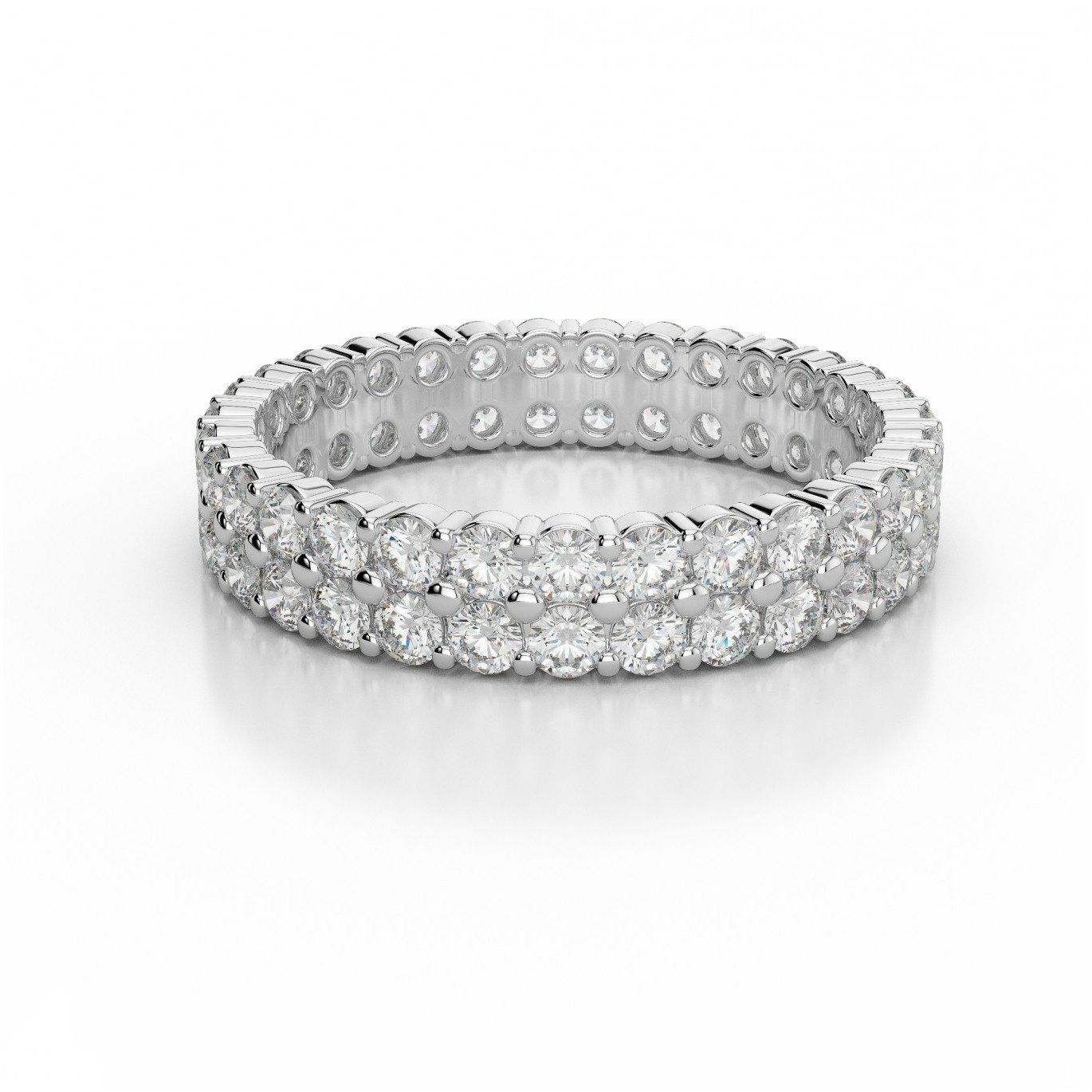 Two Row Diamond Eternity Band – Raven Fine Jewelers Intended For Double Row Eternity Rings (View 13 of 25)