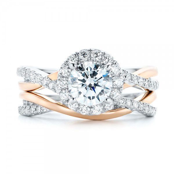 Two Tone Halo Criss Cross Engagement Ring #102678 – Seattle Bellevue |  Joseph Jewelry In Crisscross Diamond Rings (View 13 of 25)