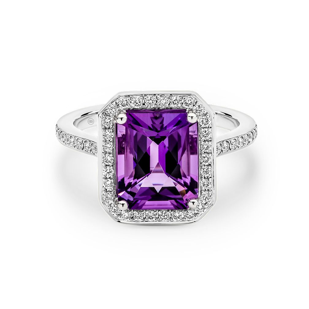 Tycoon 8 Amethyst And Diamond Cocktail Ring – Gregory Jewellers Intended For Amethyst And Diamonds Rings (View 15 of 25)