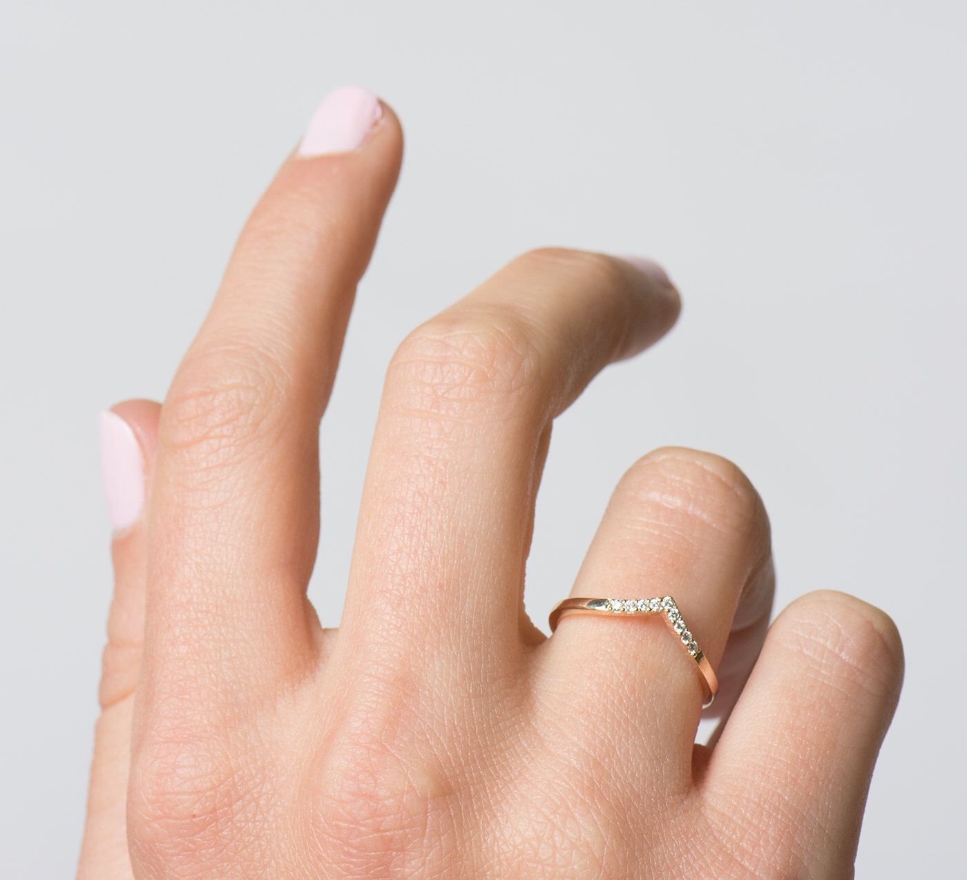 V Diamonds Ring 14k Rose Gold Chevron Ring V Shaped Ring | Etsy | Chevron  Ring, Gold Chevron Ring, Gold Ring Designs In V Shaped Rings With Diamond Pave (View 10 of 25)