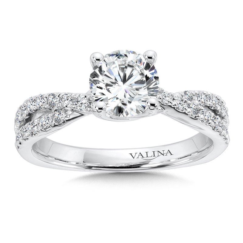Valina Criss Cross Engagement Ring With Diamond Side Stones In 14k White  Gold (0.35 Ct. Tw.) – J.l (View 11 of 25)