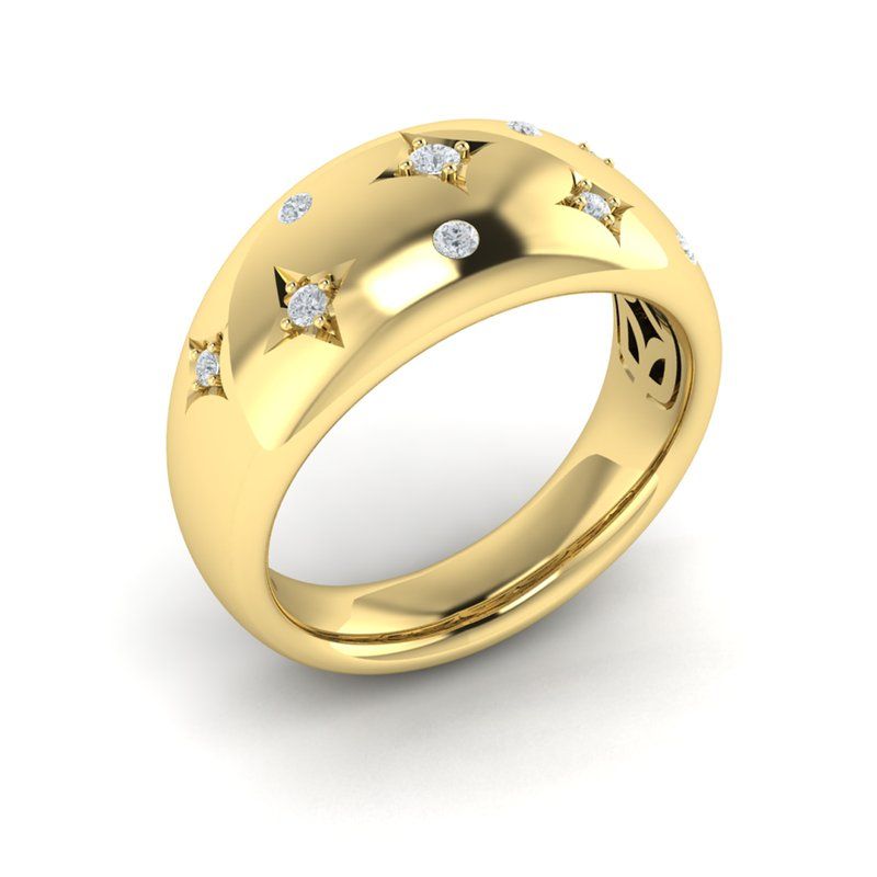 Vdora Diamond Vdora Star Dome Ring – Davis Jewelers With Regard To Starry Yellow Diamond Dome Rings (View 7 of 25)