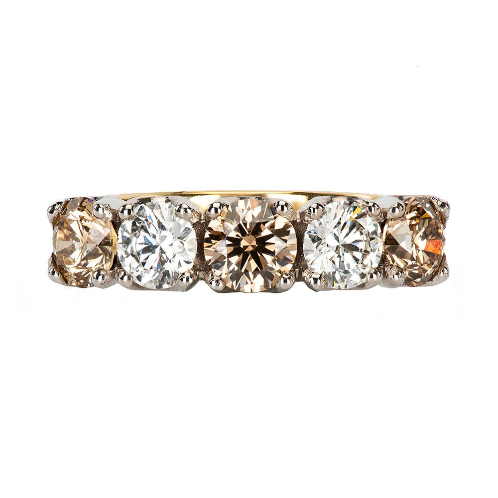 White Diamond & Champagne Ring – Holloway Diamonds(aust) With Regard To Champagne Diamond Eternity Rings (View 23 of 25)