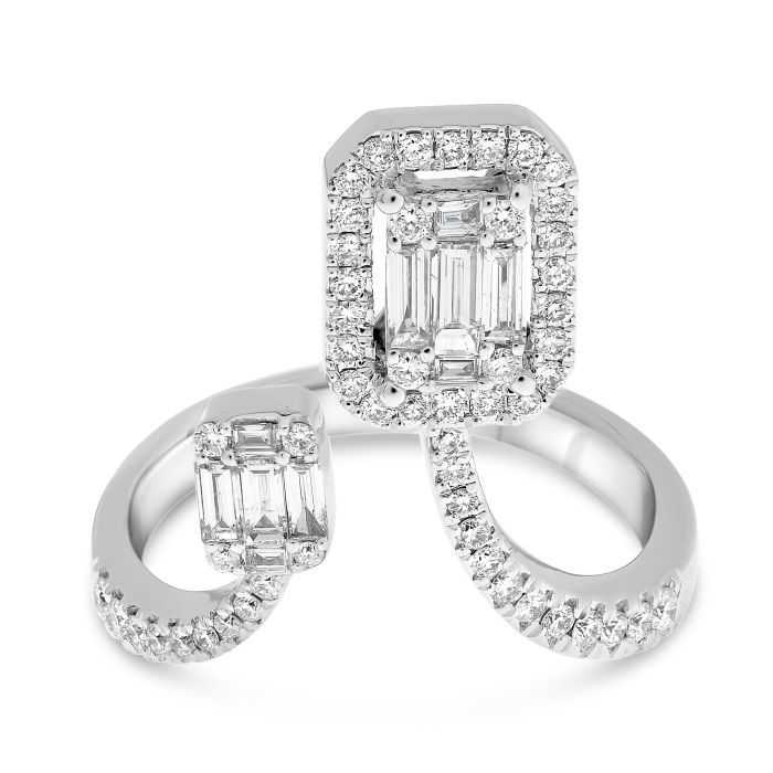 White Gold Modern Wrap Around Diamond Ring With Regard To Gold Wraparound Rings With Diamonds (View 15 of 25)