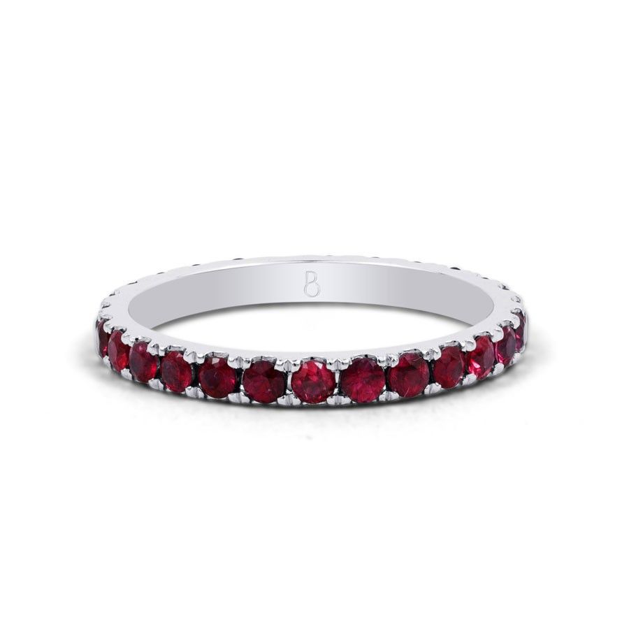 White Gold Ruby Gemstone Eternity Ring Band – Diamond Boutique ® Inside Ruby Eternity Rings (View 21 of 25)