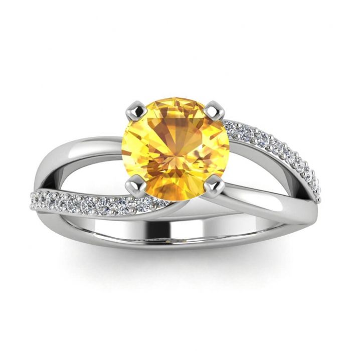 Yellow Sapphire And Diamond Twisted Vine Engagement Ring | Calla |  Braverman Jewelry Intended For Yellow Sapphire And Diamond Rings (View 14 of 25)