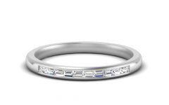 25 Collection of Baguette Diamond Channel-set Anniversary Bands in White Gold
