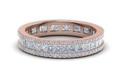 25 The Best Diamond Three Row Anniversary Bands in Rose Gold