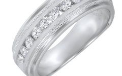15 Photos Mens White Gold Wedding Bands with Diamonds