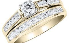 Gold Engagement and Wedding Rings Sets