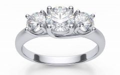 15 Photos White Gold 3 Stone Engagement Rings