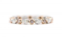 Marquise and Round Diamond Alternating Anniversary Bands in Rose Gold