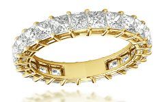 25 Ideas of Princess-cut Diamond Anniversary Bands in Gold
