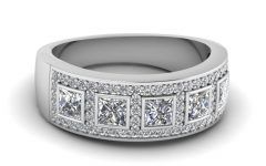 2024 Best of Princess-cut and Round Diamond Anniversary Bands in White Gold