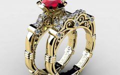 2024 Latest Gold Ruby Engagement Rings