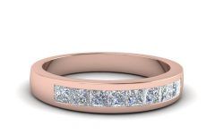 Diamond Channel-set Anniversary Bands in Rose Gold