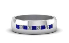 15 Collection of Men's Wedding Bands with Blue Sapphire