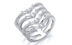 The 15 Best Collection of Diamond Four Row Anniversary Bands in Sterling Silver
