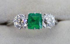 2024 Best of Emerald and Diamond Three Stone Rings