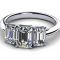 Emerald Cut Three Stone Diamond Engagement Rings