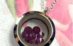 Purple February Birthstone Locket Element Necklaces