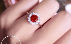 Ruby Delicate Halo Rings