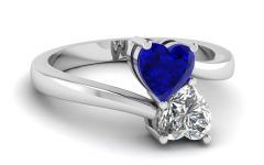 2024 Latest White Gold Engagement Rings with Blue Sapphire