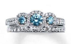 15 Collection of Blue Diamond Wedding Ring Sets