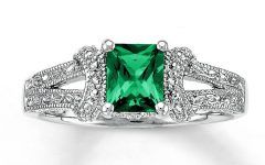 2024 Latest Silver Emerald Engagement Rings