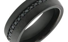 Top 15 of Mens Black Tungsten Wedding Bands with Diamonds
