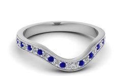 2024 Latest Curved Sapphire Wedding Bands